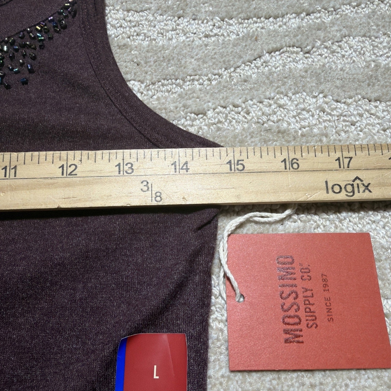 Mossimo Garnet Rose cami Embellished top Size Large NWT Stretch