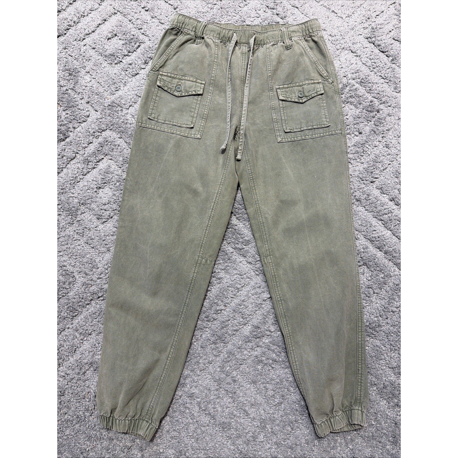 American Eagle Stretch Double Pocket Utility Jogger Green High Rise Casual Sz S