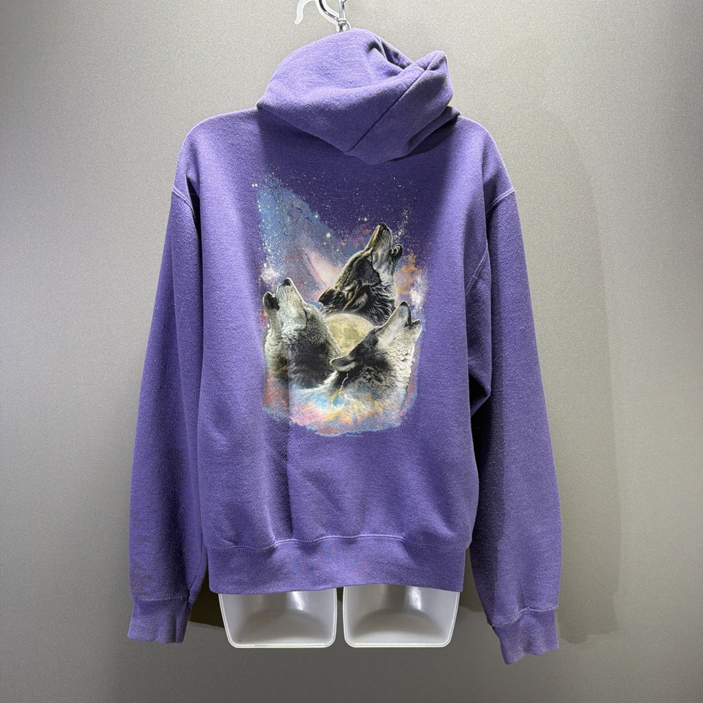 Yellowstone National Park Graphic Core Fleece Hoodie Pockets S Purple