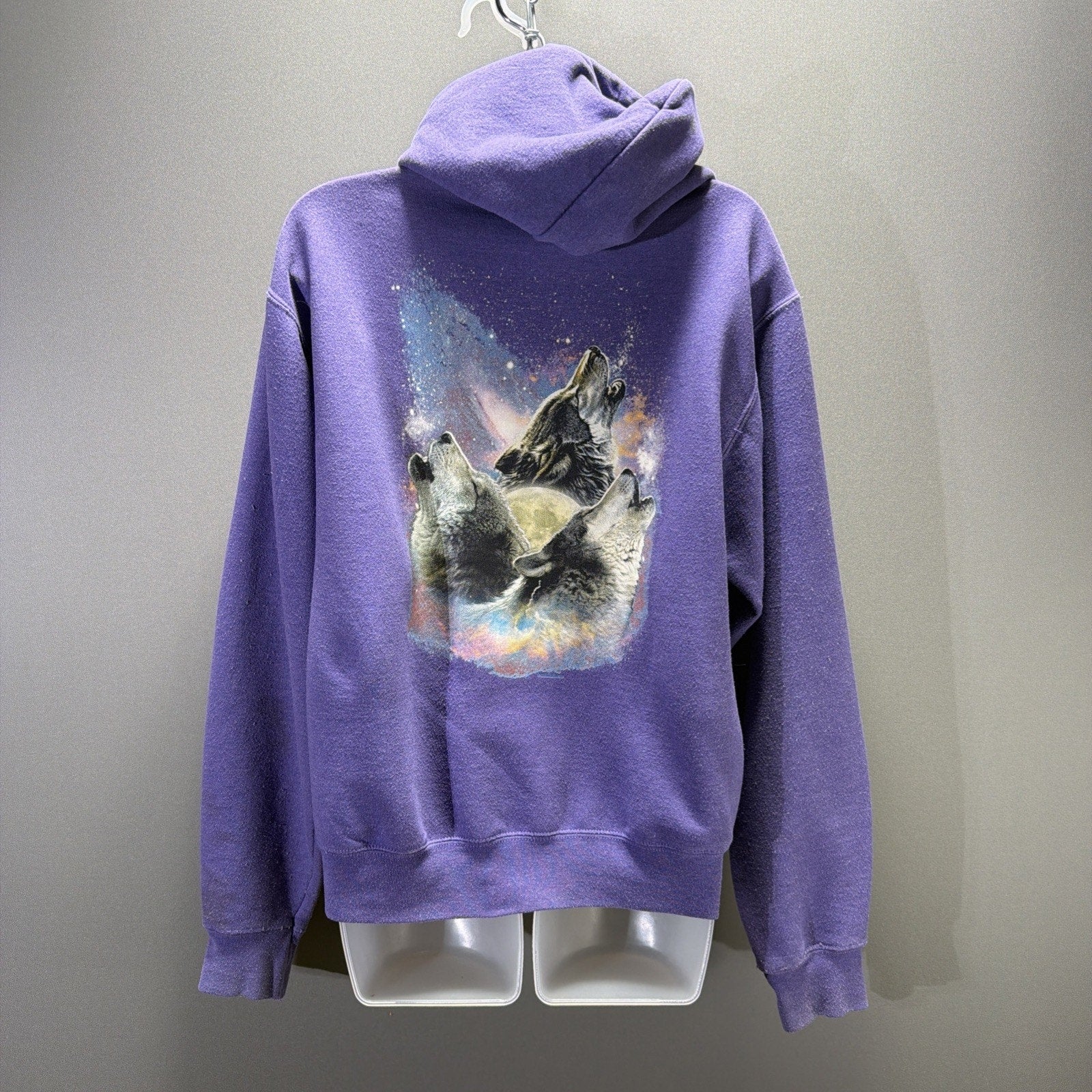 Yellowstone National Park Graphic Core Fleece Hoodie Pockets S Purple