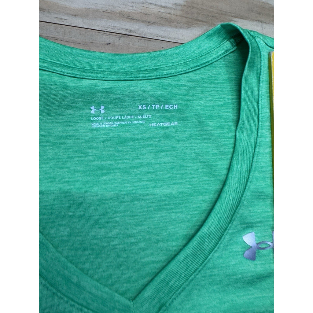 Under Armour Short-Sleeve T-Shirt, Summer Lime/Metallic Silver Women’s XS Spot