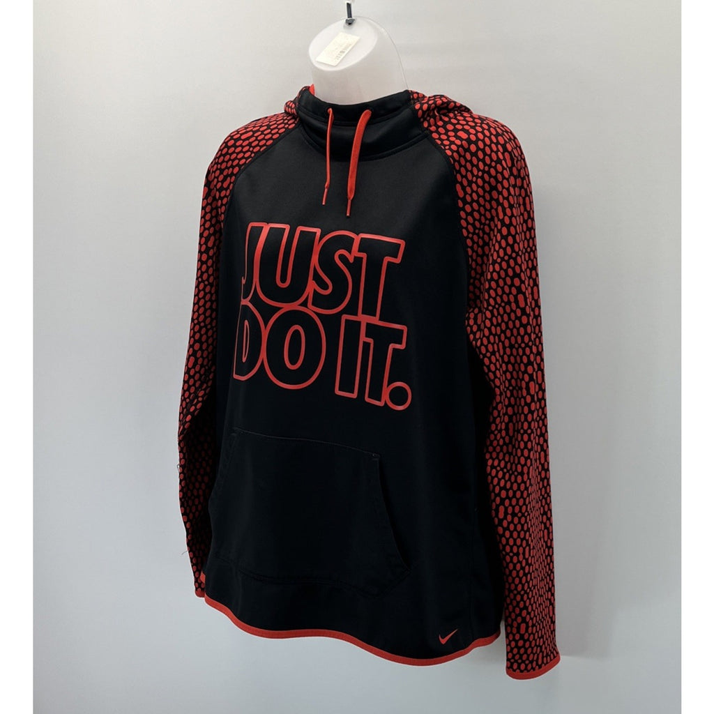 Nike Therma Fit All Time Just Do It Hoodie red black Size Large