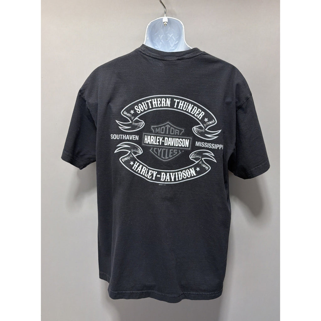 Harley Davidson Shirt Mens Large Black Pocket Willie G Southern Thunder MS