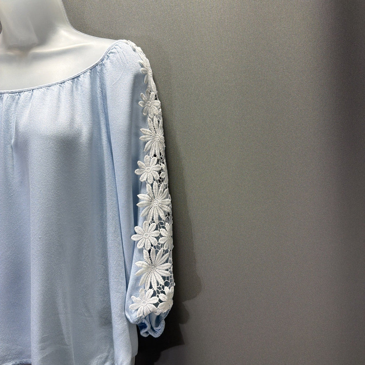 Heart Soul Floral Lace 3/4 Sleeve Boho Romantic Fairy Top Size Medium