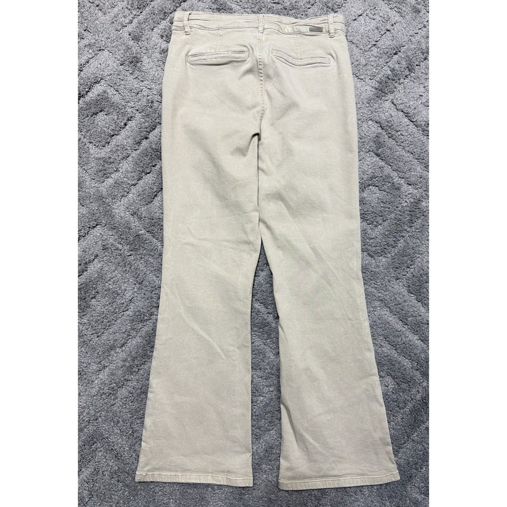 BKE Estilo Flared Khaki Pants Womens 29x29.5 Beige High Rise Med Wash Stretch