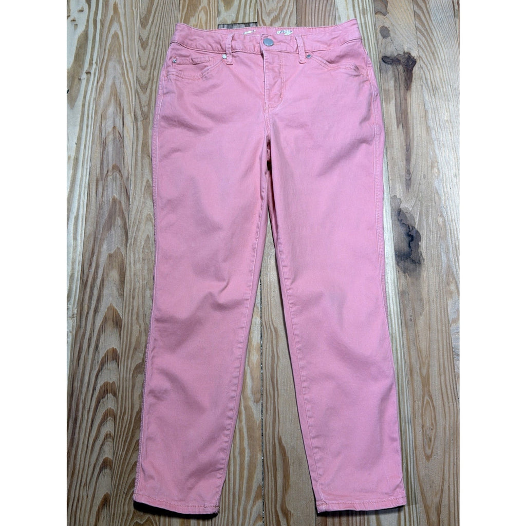 Seven7 High Rise Skinny Crop Jeans Pink Women's Size 8 Cotton Blend