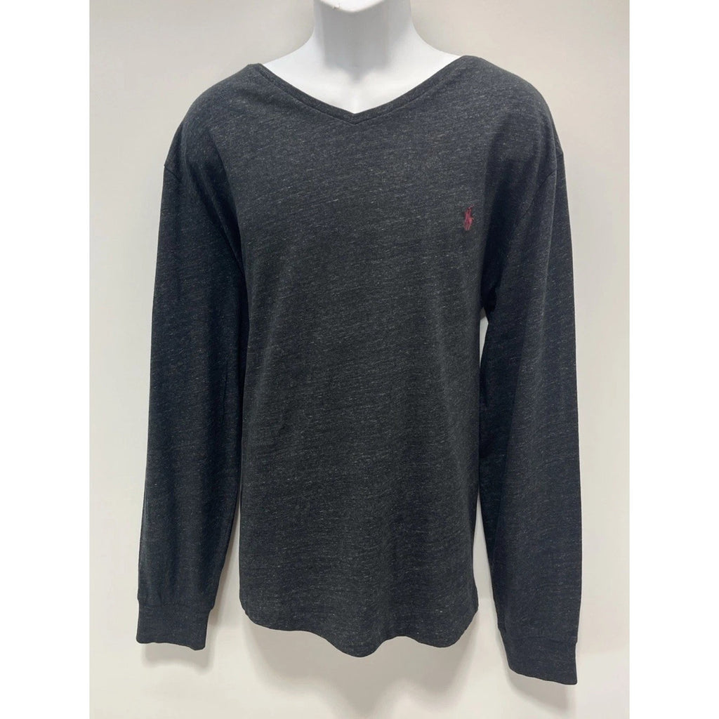 Polo Ralph Lauren Mens XL Gray Long Sleeve Shirt Crew Neck 100% Cotton