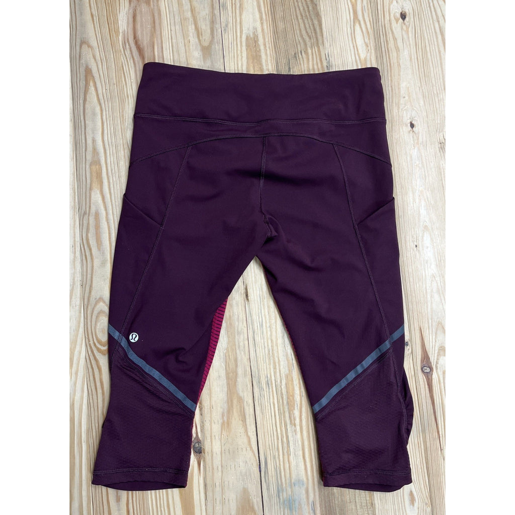 Lululemon Hop To It Crop *Full-on Luxtreme Size 8 In Bordeaux Drama