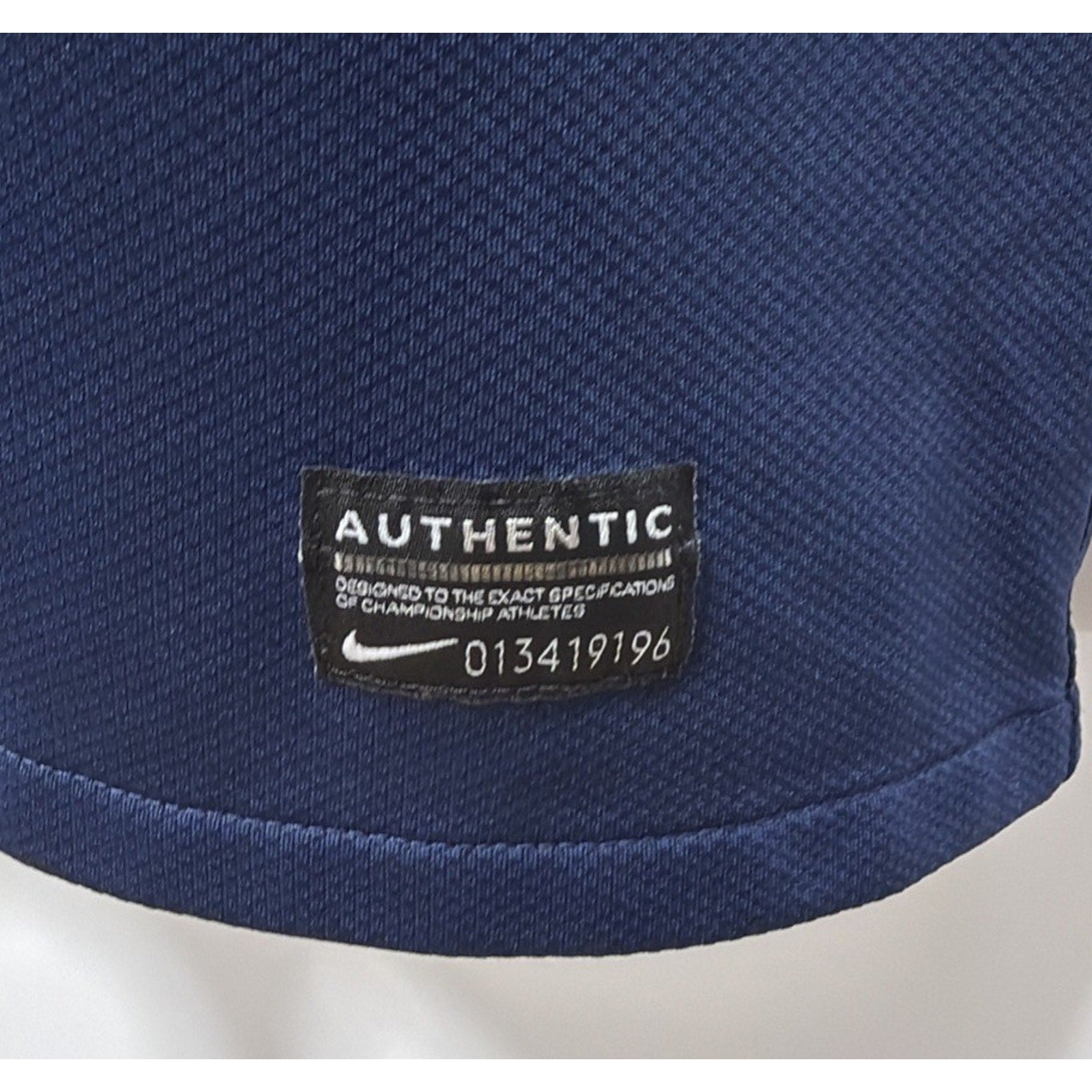 Men's Nike Authentic Team Futbol Soccer Blue Polo Shirt Size L Logo Shield #61