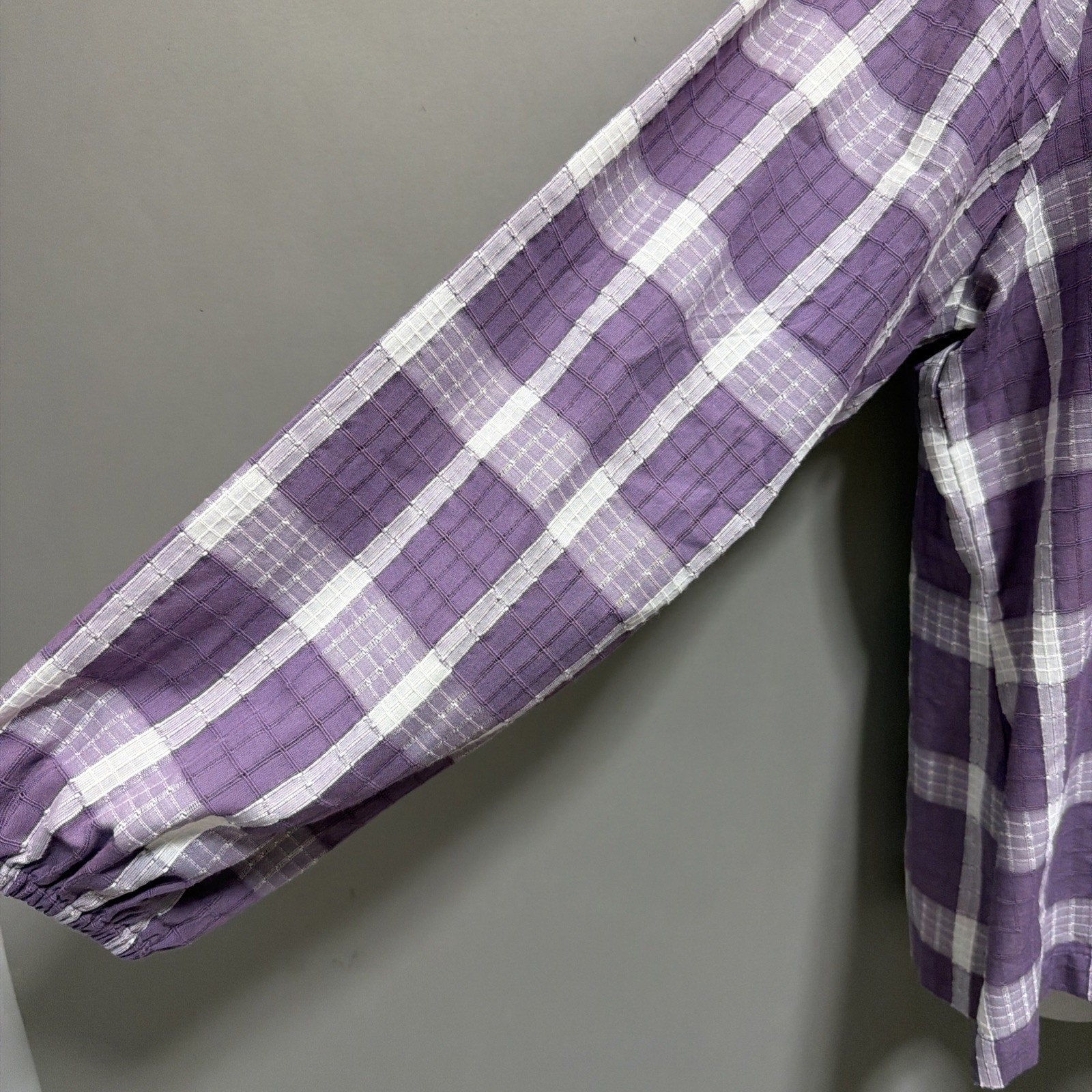 Christopher & Banks Plaid Long Sleeve V Cut Blouse Women's XL Petite NWT