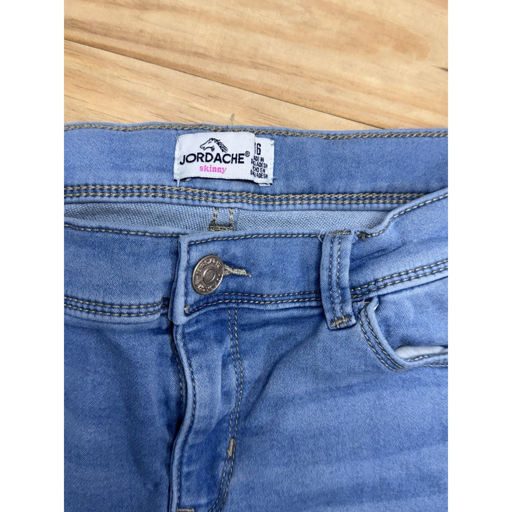 JORDACHE GIRLS SKINNY JEANS LIGHT BLUE SIZE 16