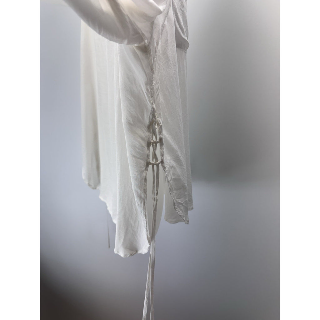 UMGEE USA White Side Laced Sz M Button Up Tunic Shirt