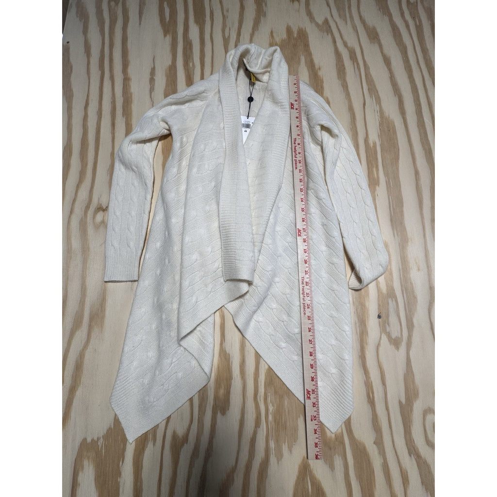 NWT Polo Ralph Lauren 100% Cashmere Cable Knit Draped Open Cardigan Sweater XS