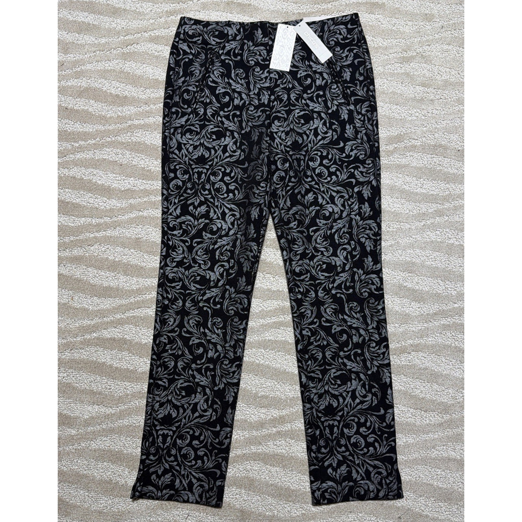 Chico's Women's So Slimming Petite Juliet Scroll-Print Ankle Pants Size 4 NWT