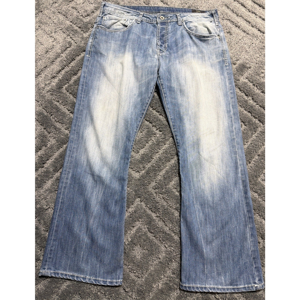 Buffalo David Bitton Men's Blue Jeans King Bootcut 38X30 Western Distressed