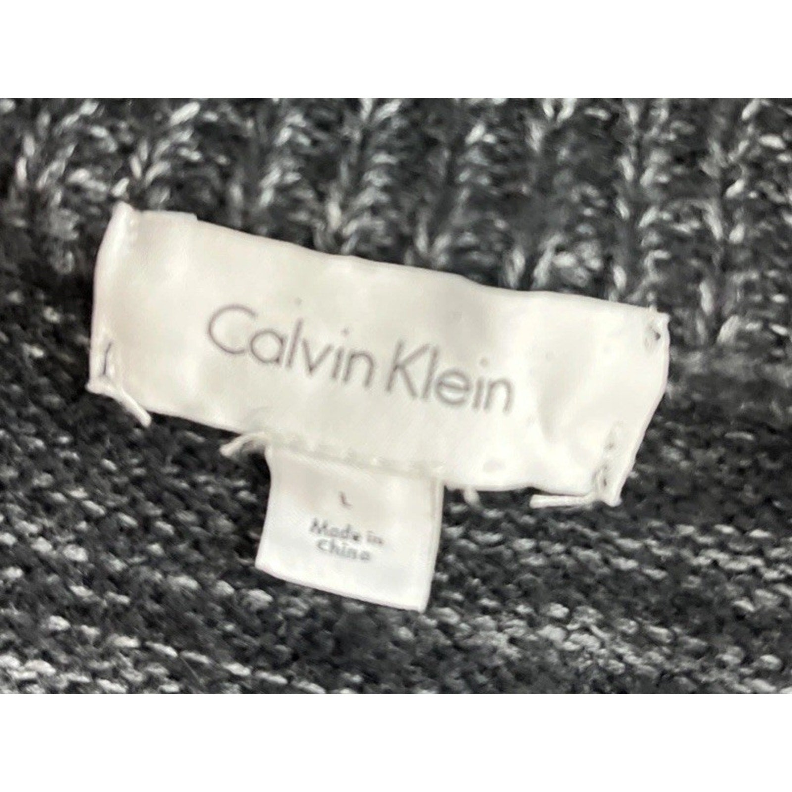 Calvin Klein Sweater Jacket Size Large Men Full Zip Ribbed Heavyweight Mock Neck