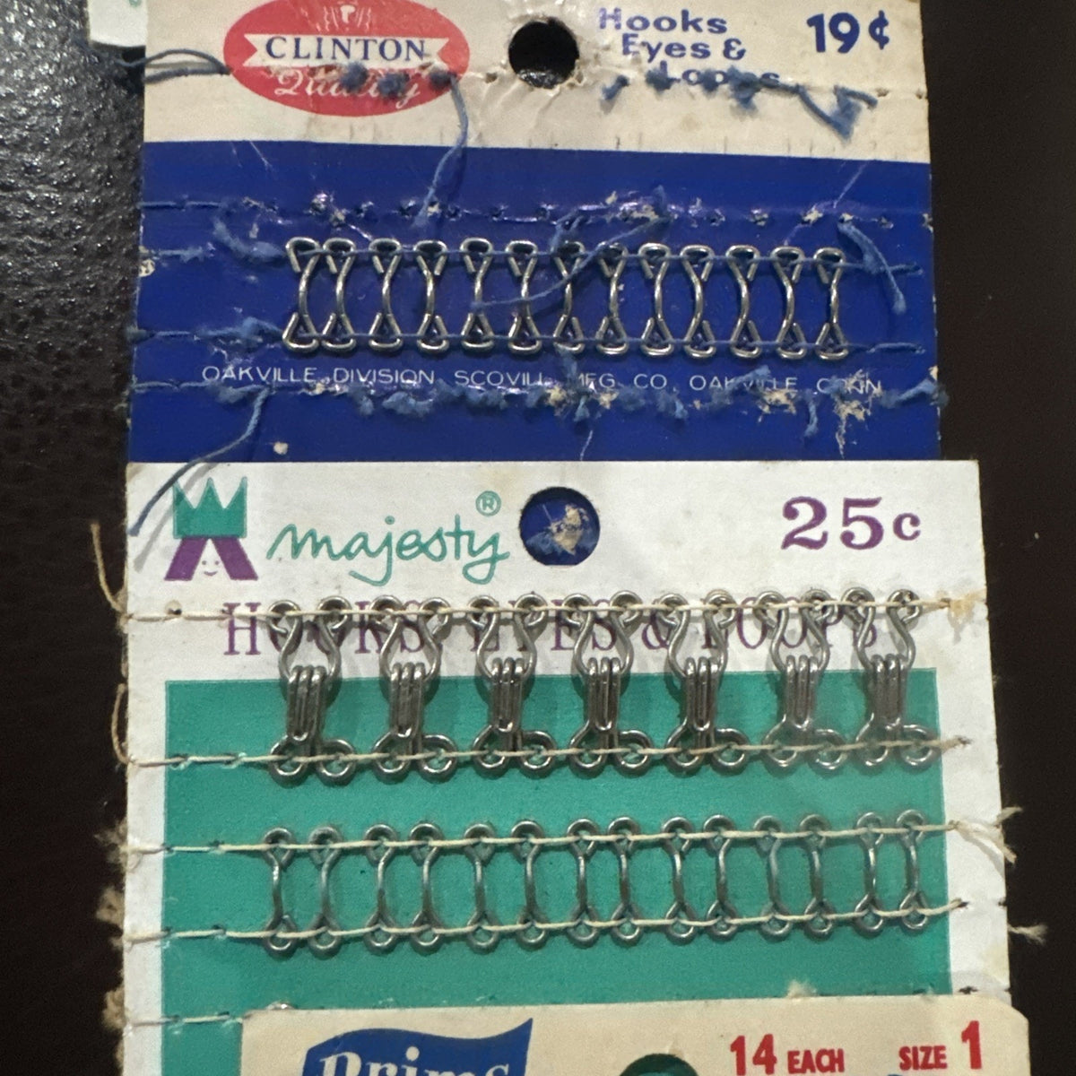 Vintage Sewing Hooks Eyes & Loops Lot of 5 Cards Majesty Prims Clinton Scovill