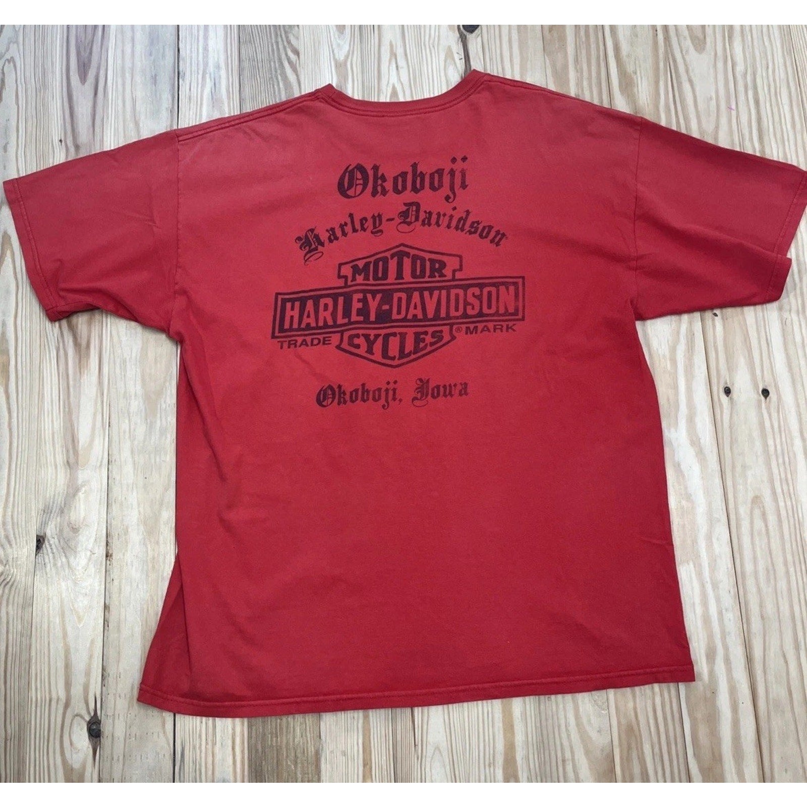 Harley Davidson Bravado Mens Shirt Sz XL Red Graphic Tee Eagle Short Sleeve