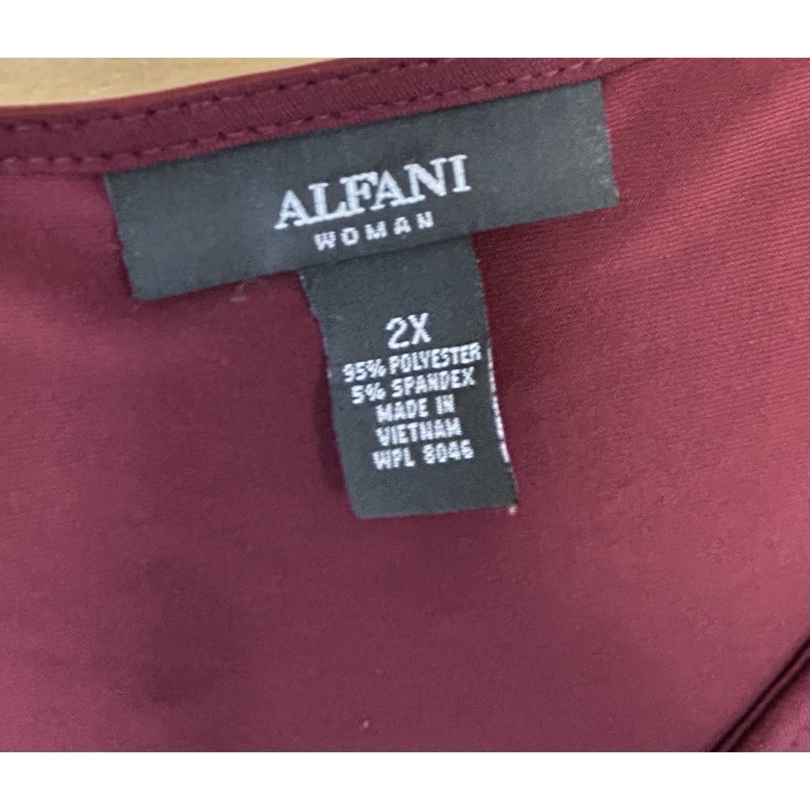 ALFANI SZ 2X Burgundy Split Sleeves Off Shoulder Sheath Midi Dress LAYERED.