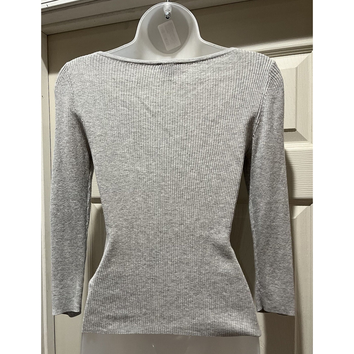 Express Womens Cotton Blend LS Scoop Neck Gray Sweater Shirt Women's Size XS