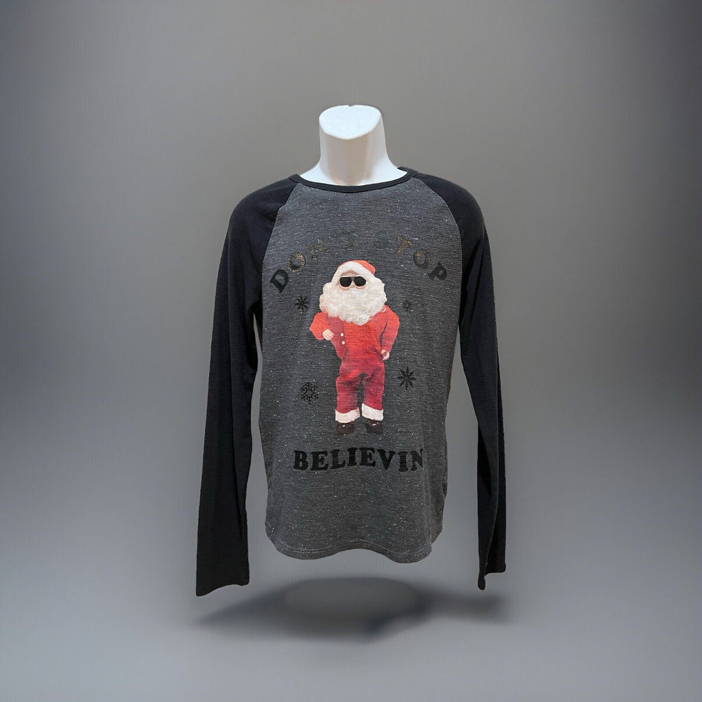 Aeropostle Gray Santa Claus Don't Stop Believing Shirt Men's Size Small