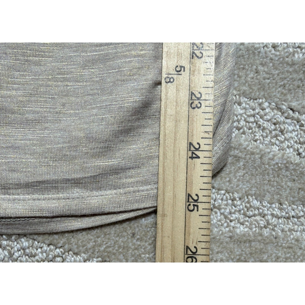 NWT White House Black Market Ruched Side Tank Small Heather Biscotti W Gold