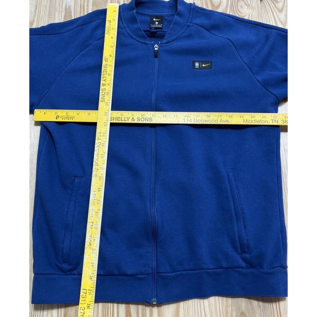 Nike Brazil Fleece Soccer Jacket Full Zip Jacket Blue La Selecao Size Large