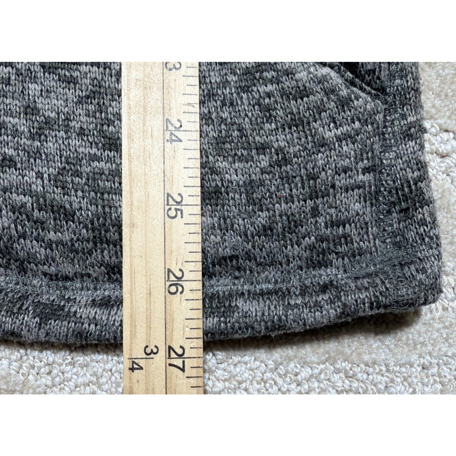 Eddie Bauer Mens Large Gray Heather Sweater Fleece 1/4 Zip Pullover Pocket L