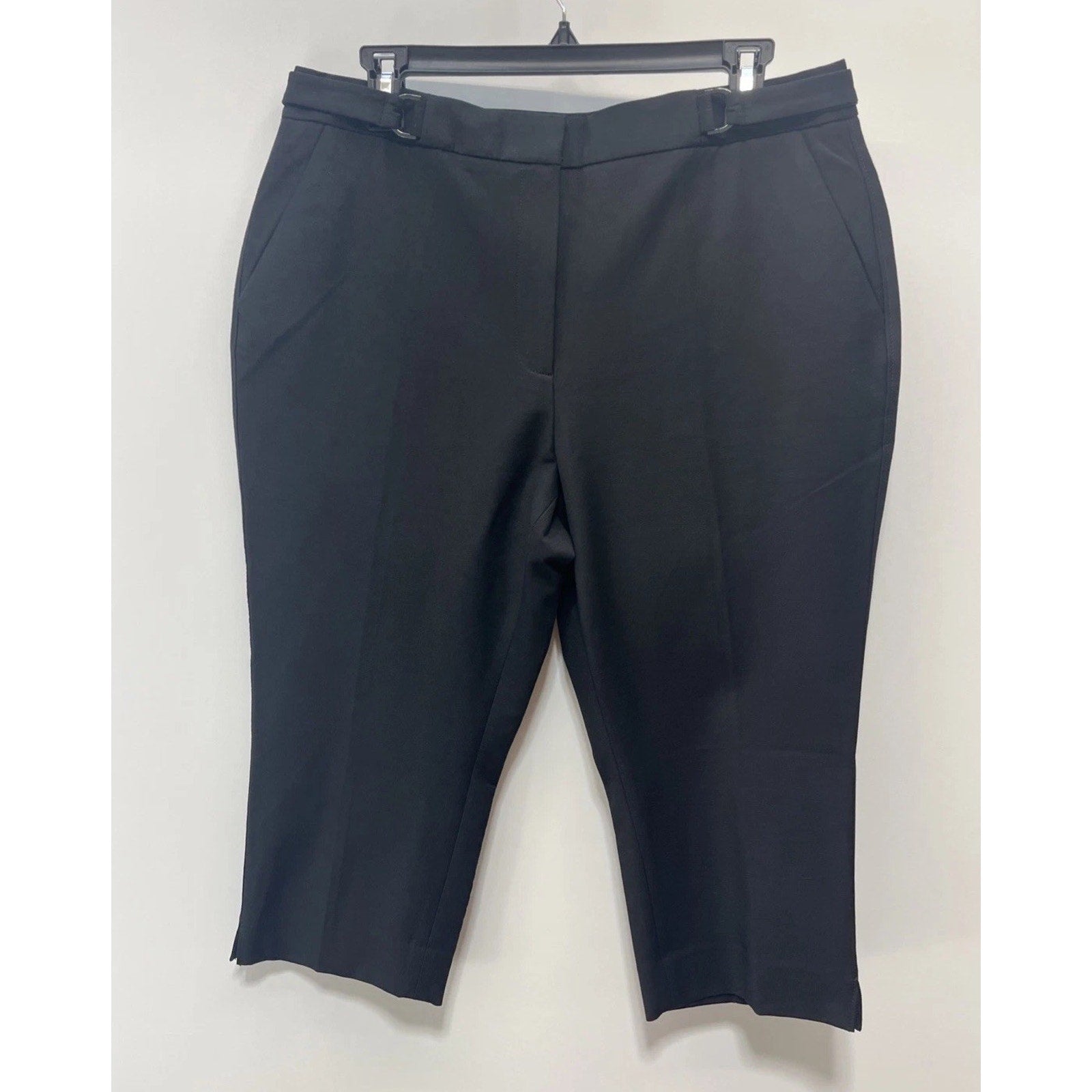 White House Black Market Pants 12 Pedal Pusher Straight Crop Hi Rise NWT Black