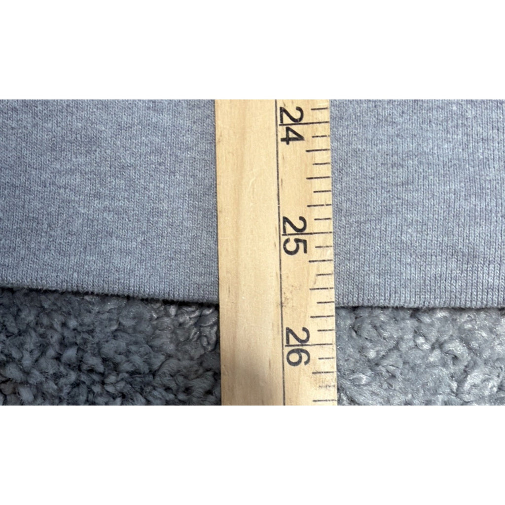 ABERCROMBIE & FITCH Y2K VELVET SPELL LOGO CREW FLEECE SWEATSHIRT GREY MENS M