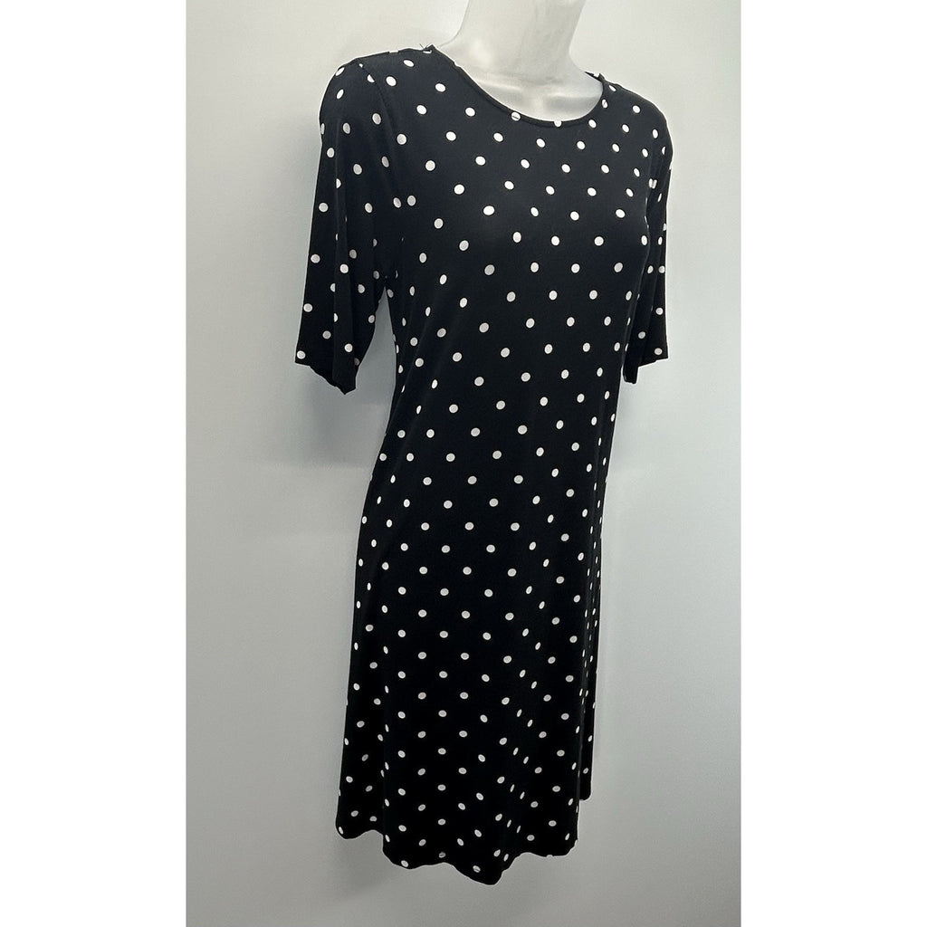 St Johns Bay T Shirt Black And White Polka A Dot Dress/Small.