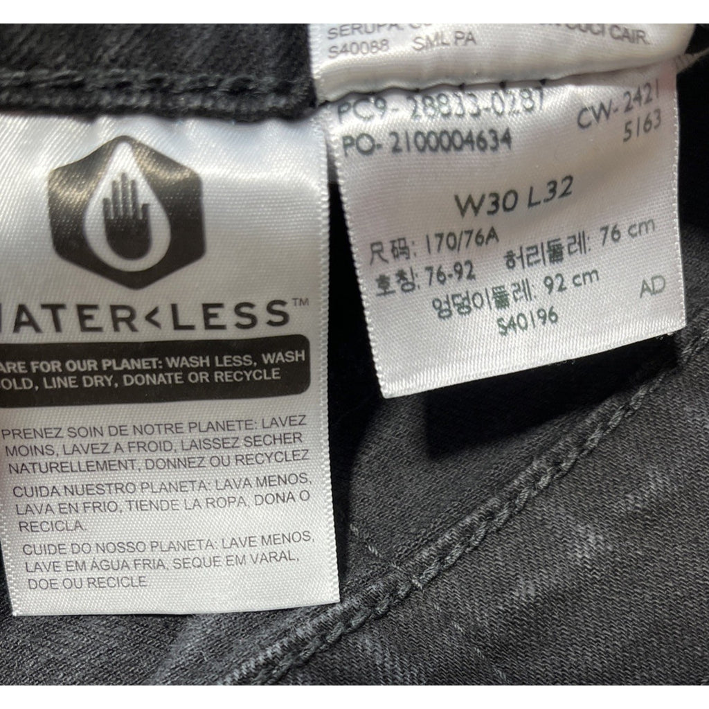 Levi's 512 Slim-Taper Stretch Fit Men's Size 30 x 32 Black Denim Jeans