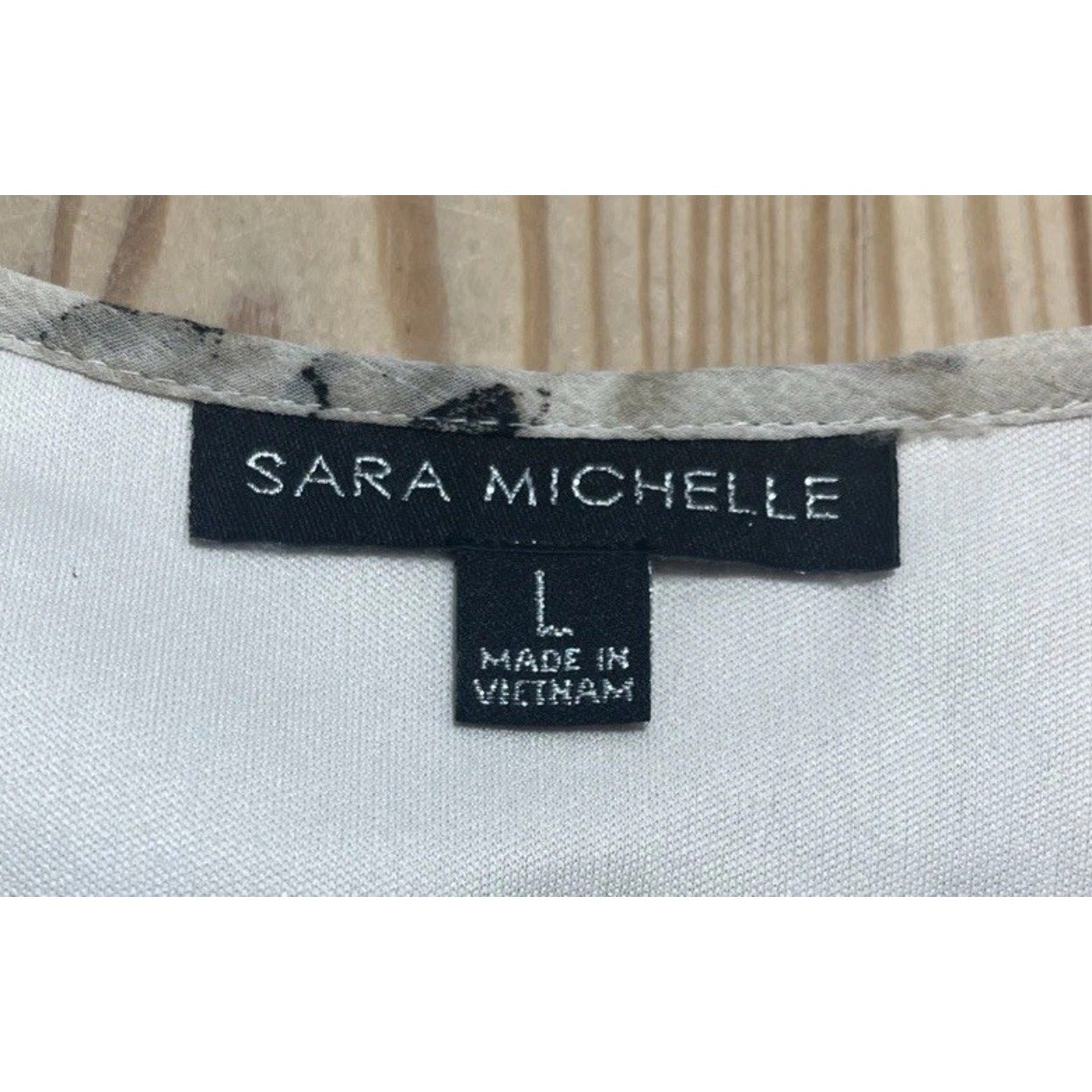 Sarah Michelle Top Womens Large Size Cream Floral Artsy Flowy Boho Y2K