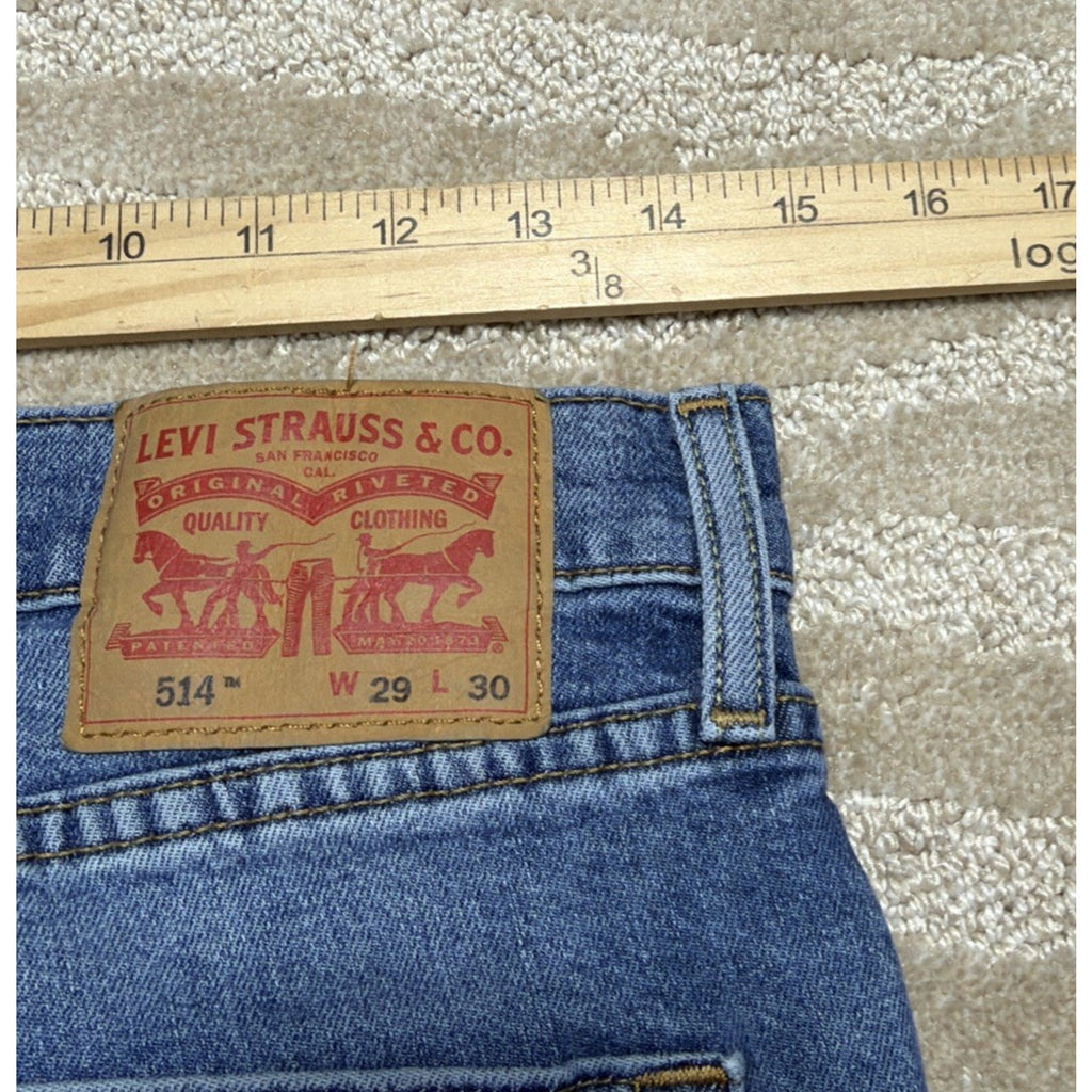 Levis 514 Jeans Men 29x30 Straight Fit Denim Stone Wash Slim Fit Stretch