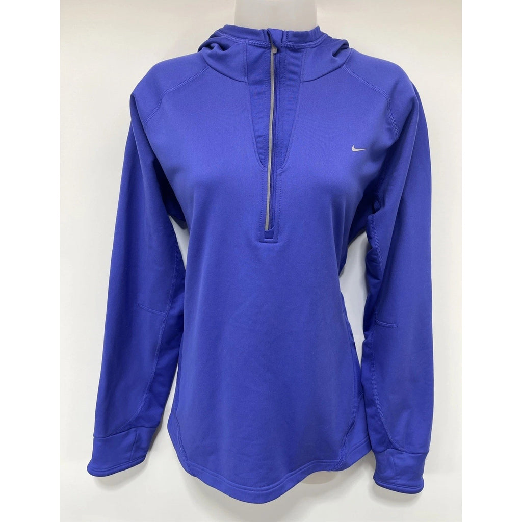Nike Fit Dry Fleece Hoodie Womens XL Purple Long Sleeve With Hood
