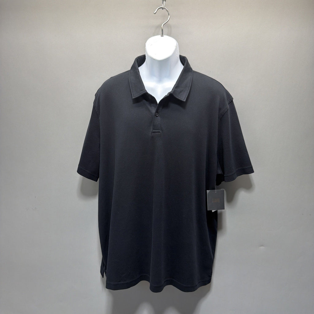 14th & Union Nordstrom Black Men’s Interlock Short Sleeve Polo Shirt 2XL NWT