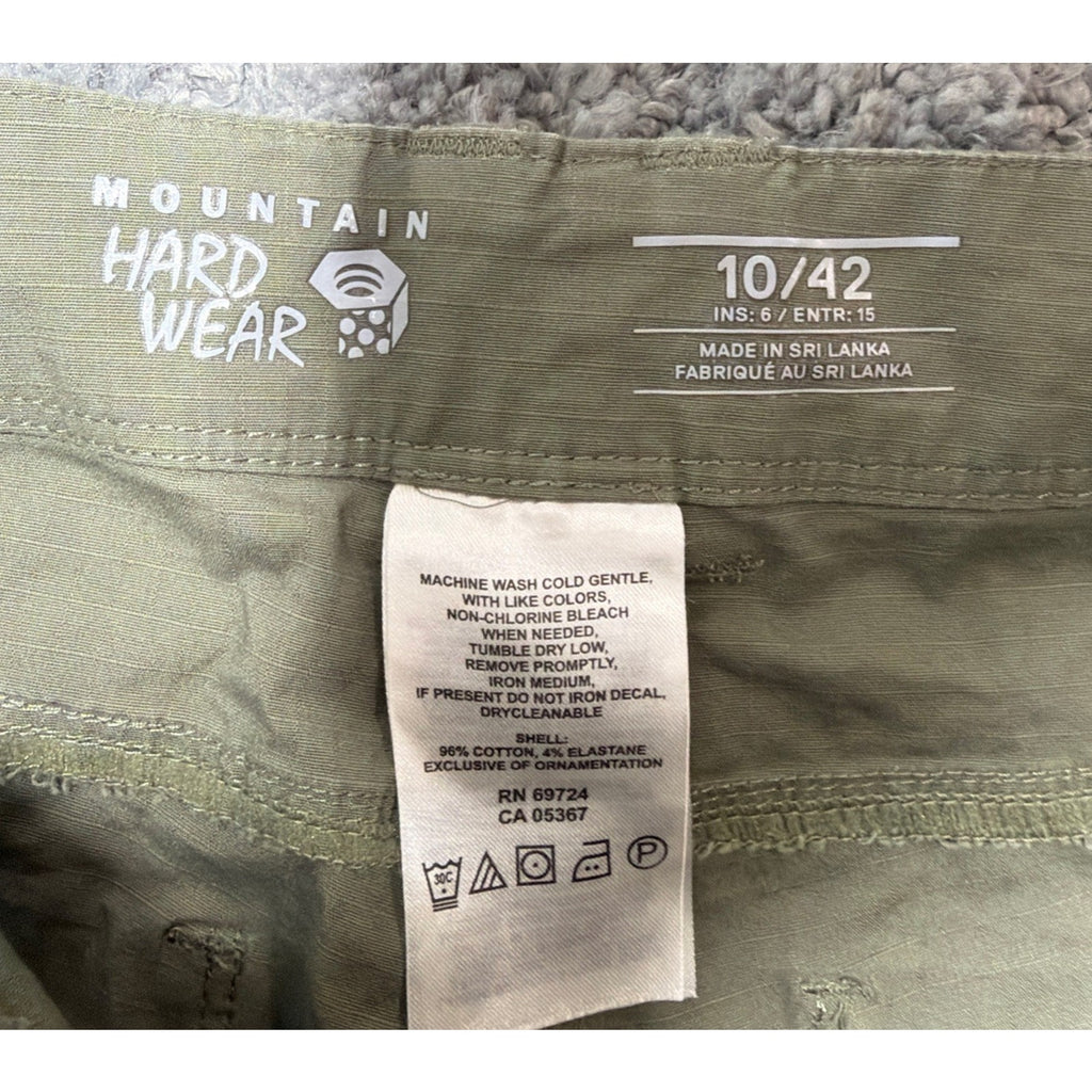 Mountain Hardwear Shorts Womens 10 Green Cuffed Outdoor Pockets Hiking Casual