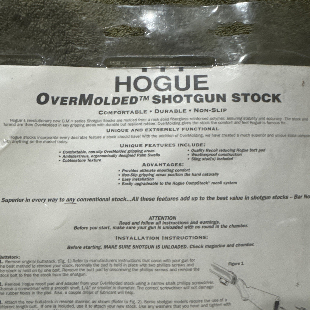 Hogue #08712 Over Molded Shotgun Stock/Forend Kit For Remington 870 12GA, Black