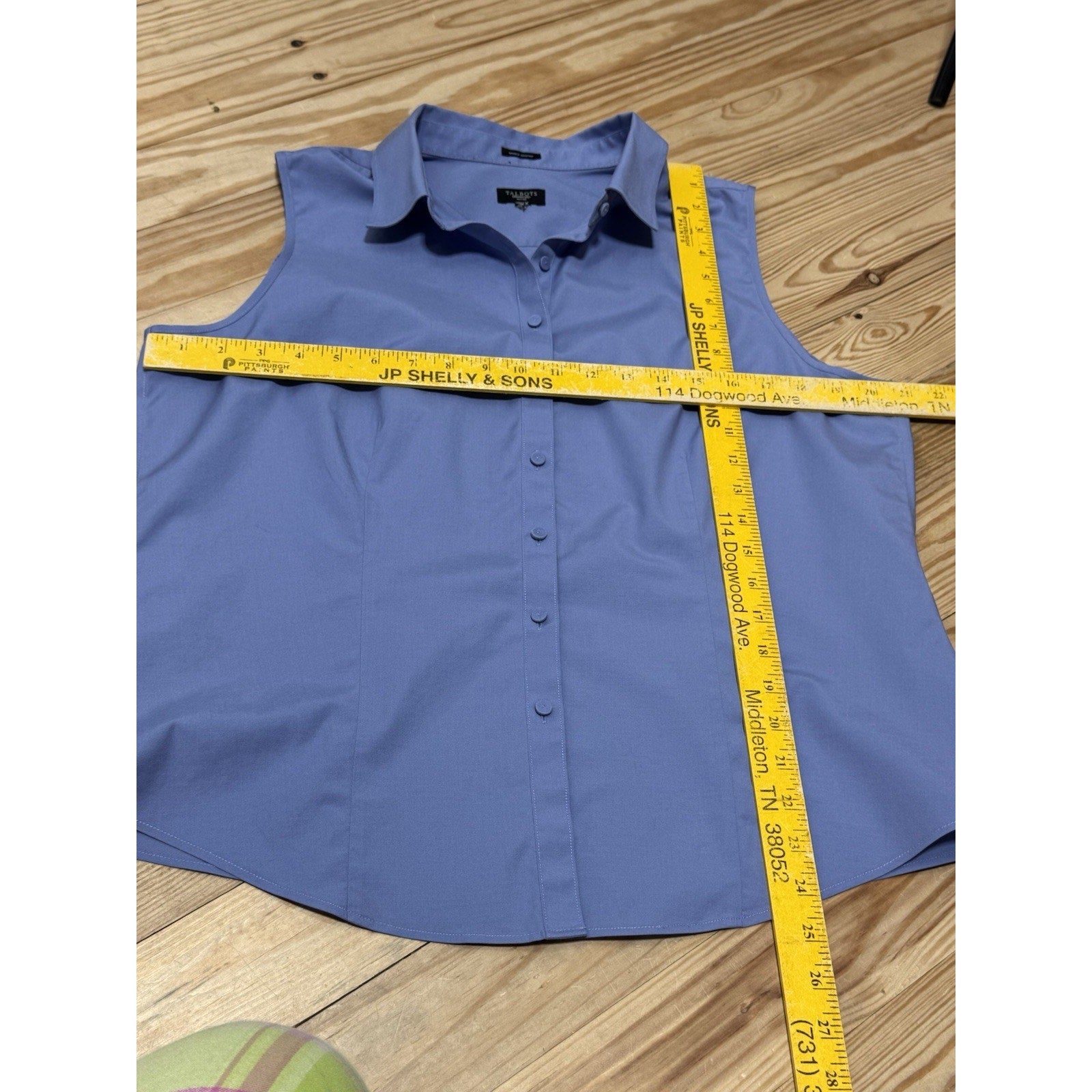 TALBOTS Blue Wrinkle Resistant Stretch Cotton Fabric Button Up Women’s Size 1XP