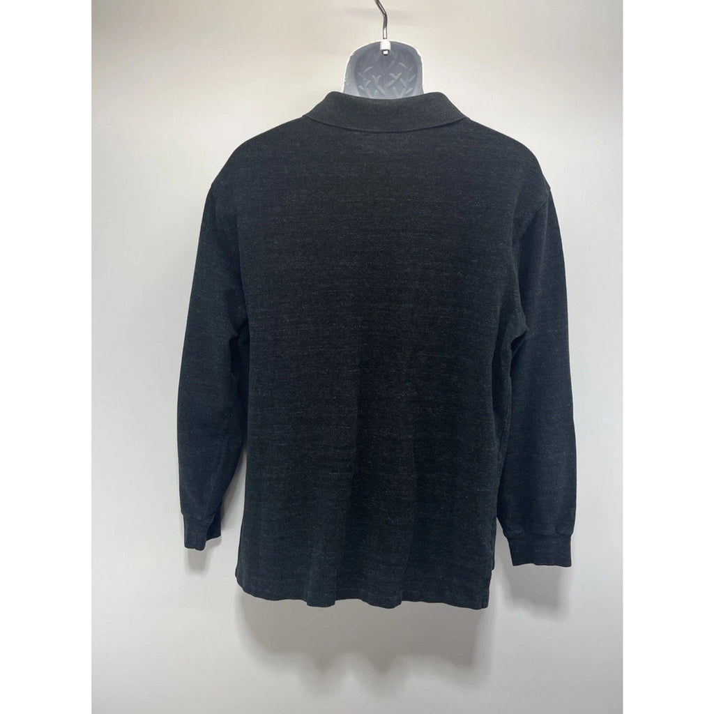 Polo Ralph Lauren 1/4 Button Up Sweater Size Large Gray Red Pony Collared Cotton