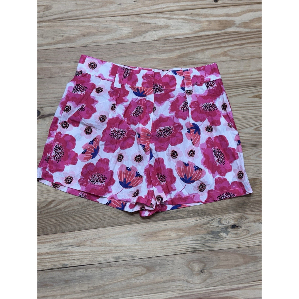 TCEC Pink Floral 100% Cotton Active Athletic Shorts Size Medium Pockets