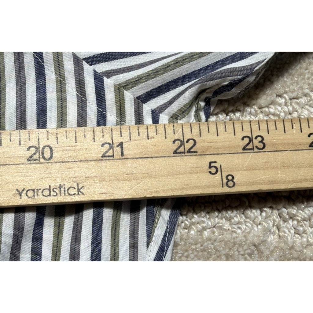 Vintage ARROW Brigade Fitted Button Up Shirt Mens 16.5-34/35 Striped Made in USA
