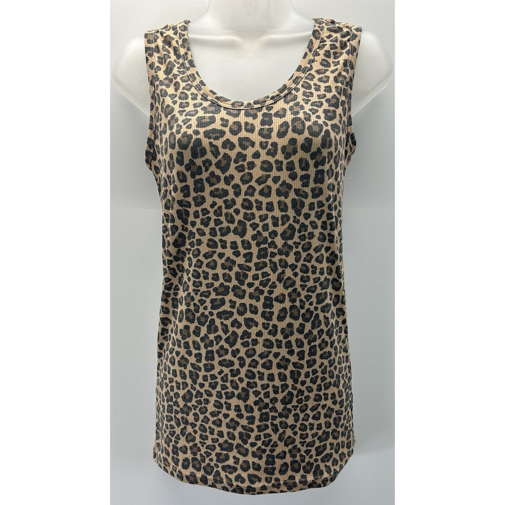 Easel Tank Top Size S Knit Leopard Printed NWT.