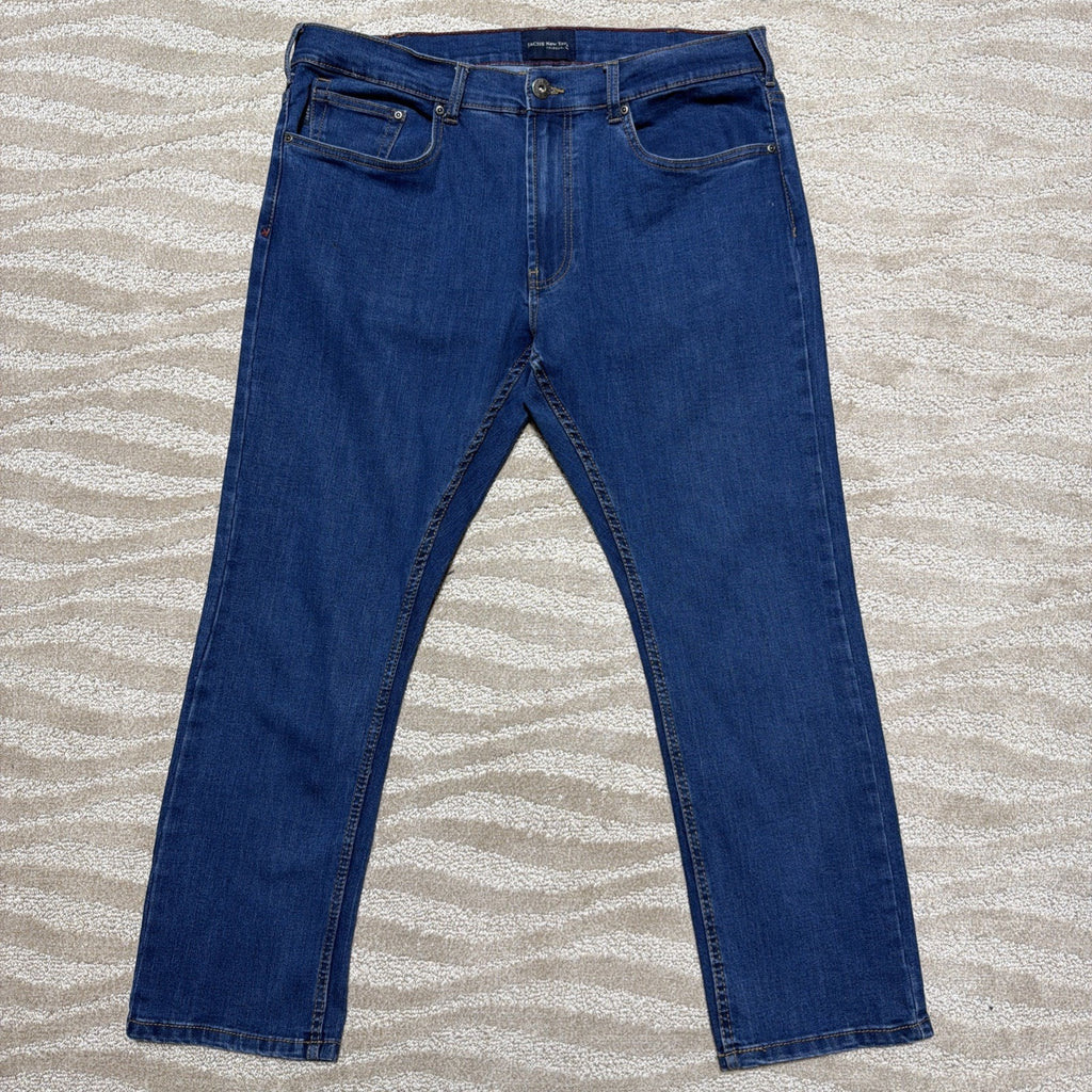 JACHS New York Jeans Men's 38x29 Blue Dark Wash Straight Leg Jeans Actual 37x28