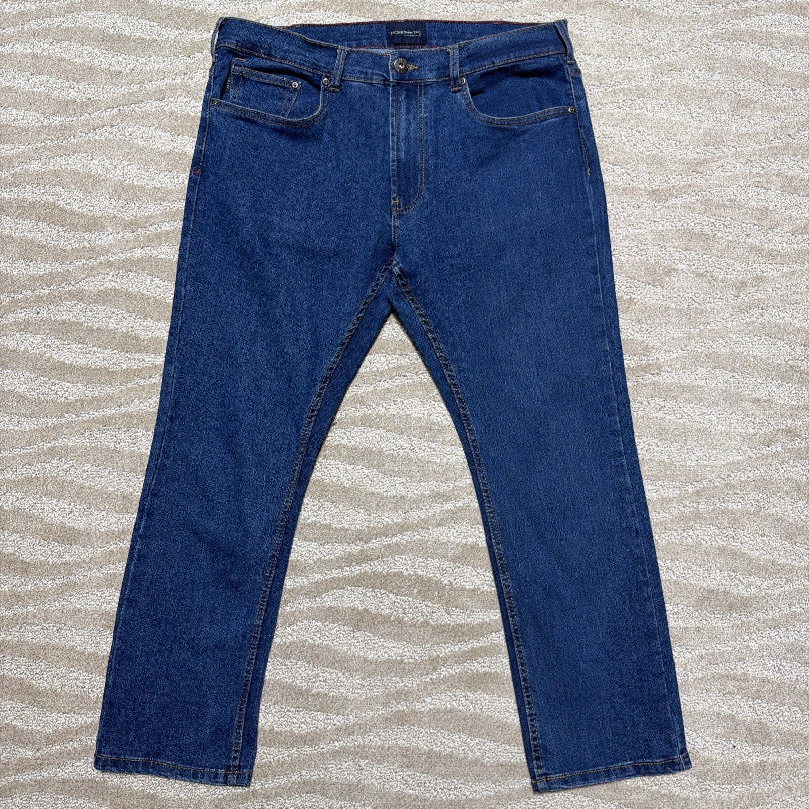 JACHS New York Jeans Men's 38x29 Blue Dark Wash Straight Leg Jeans Actual 37x28