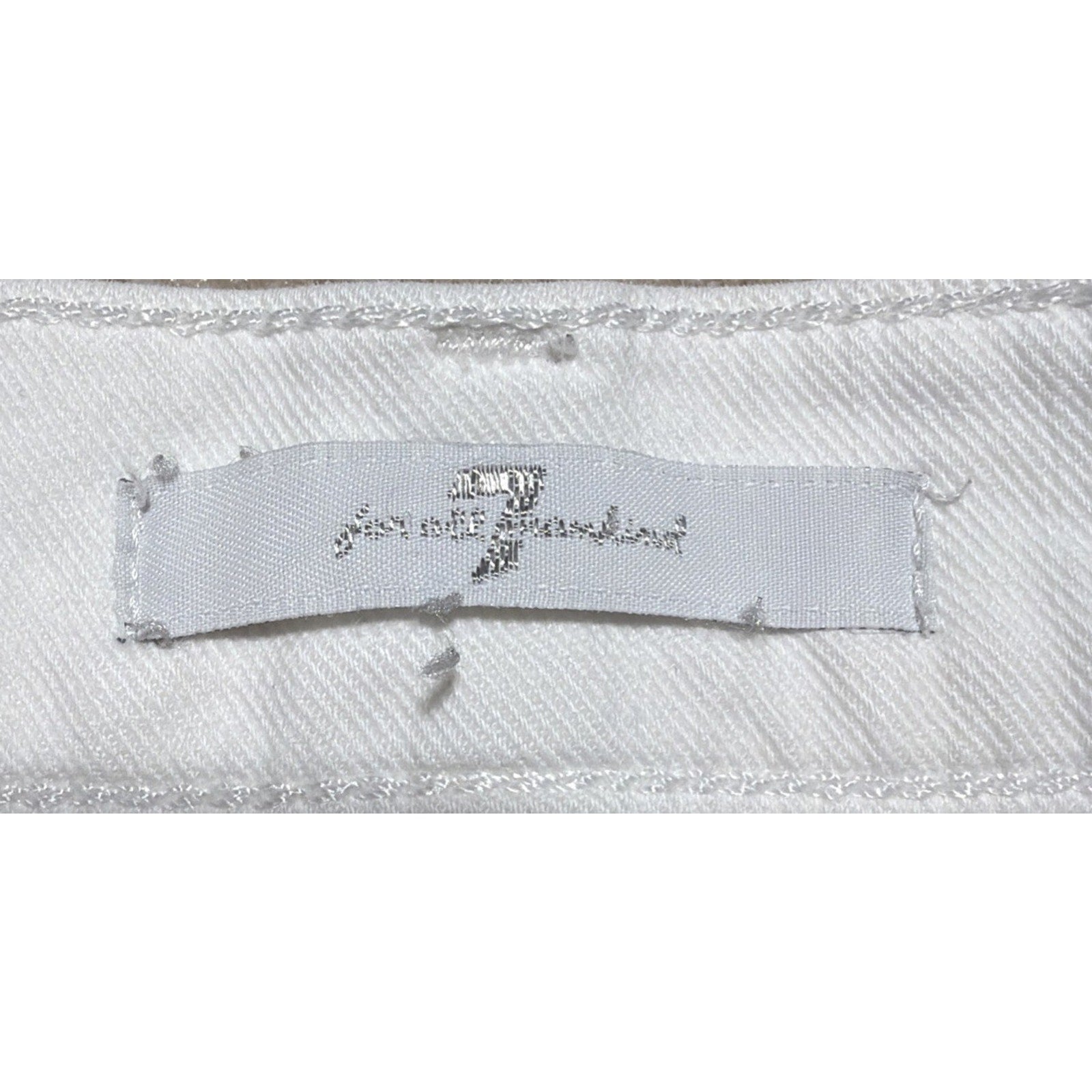 7 FOR ALL MANKIND Jeans Size 28 CROPPED BOOT FLARE Raw Hem White Stretchy
