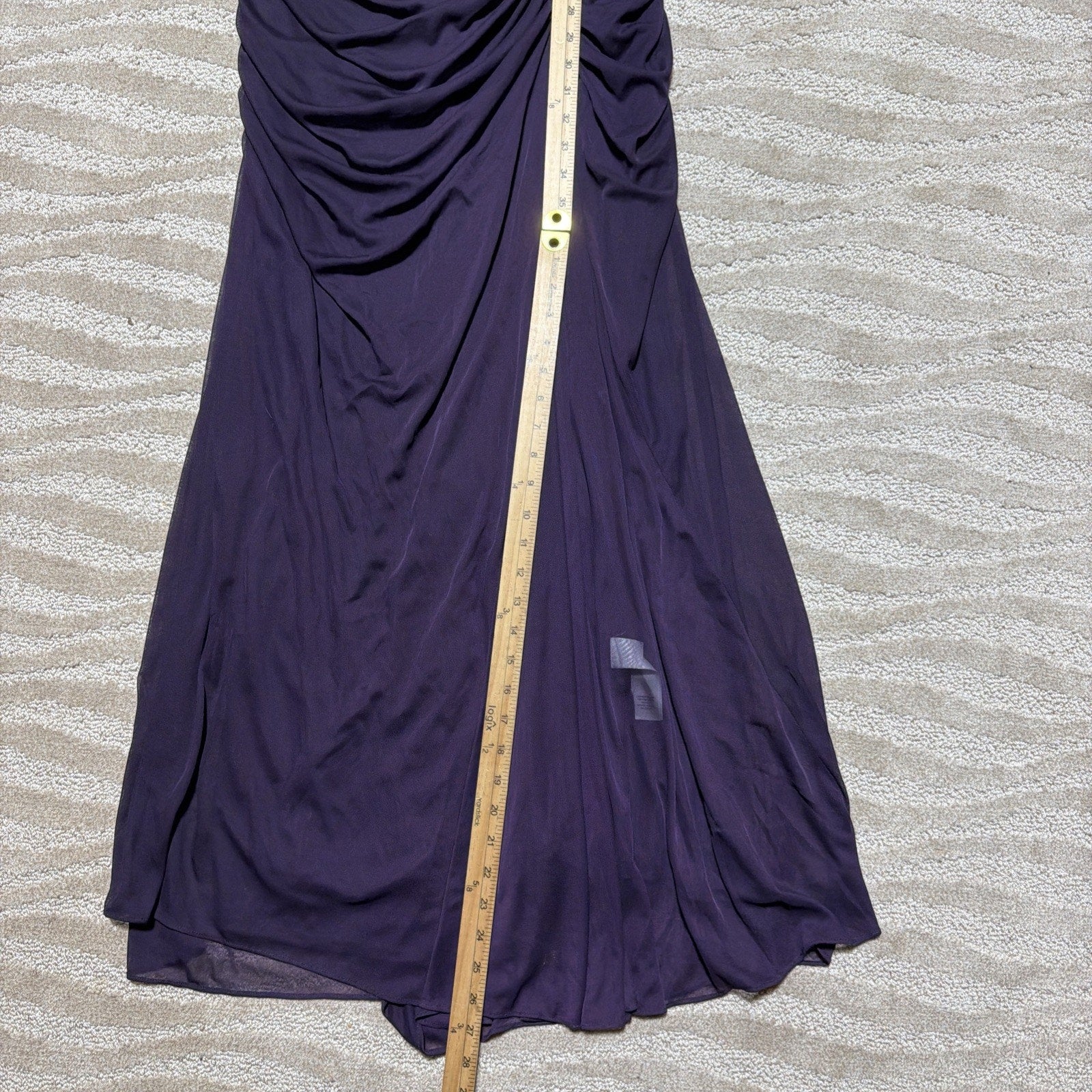 New Adrianna Papell Purple Ruched Lined Maxi Dress Plus Size 20W Evening Wear