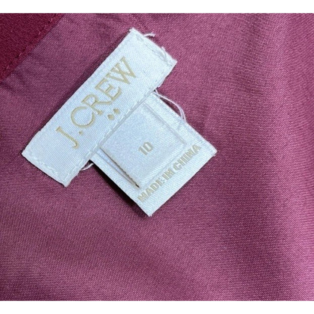 J. Crew Bell Sleeves Lined Shift Mini Dress Red Womens Size 10