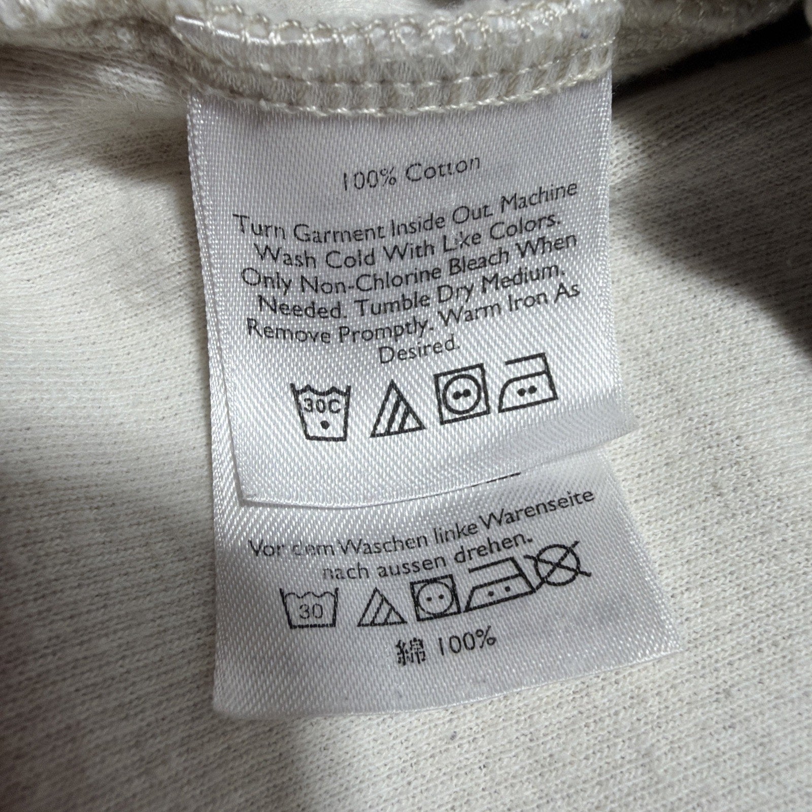 Eddie Bauer Quarter Zip Pullover Sweater Mens XL Beige Cotton Mock Neck