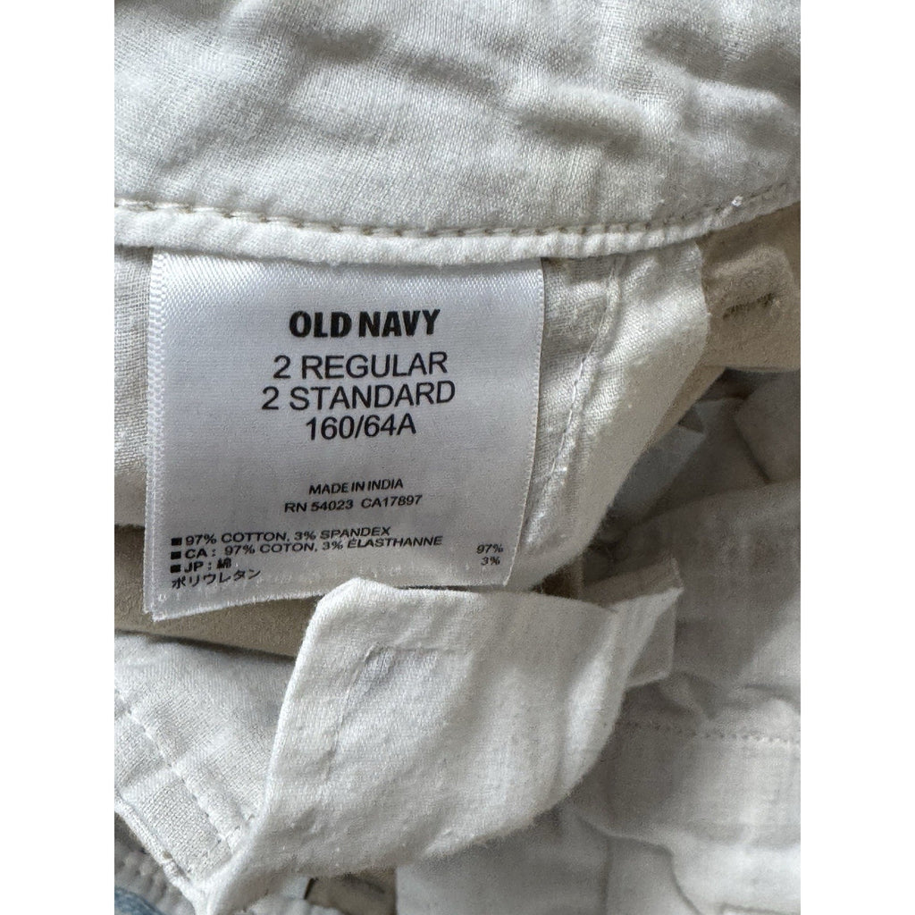 Old Navy Classic Flat Front Slash Pocket Cotton Chinos Tan Women’s Size 2